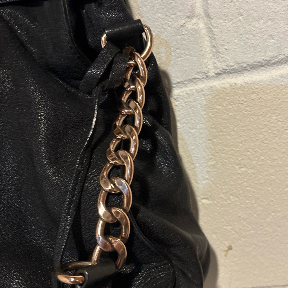 Authentic Michael Kors Hamilton Satchel Black Leather Gold Hardware - Picture 6 of 12